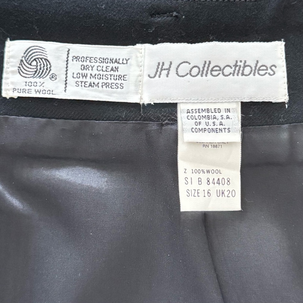 JH Collectibles Size 16 100% Pure Wool Fully Lined Back Zip High Waist Trousers - Picture 6 of 6